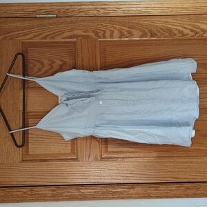 Blue and white striped altar'd state sundress